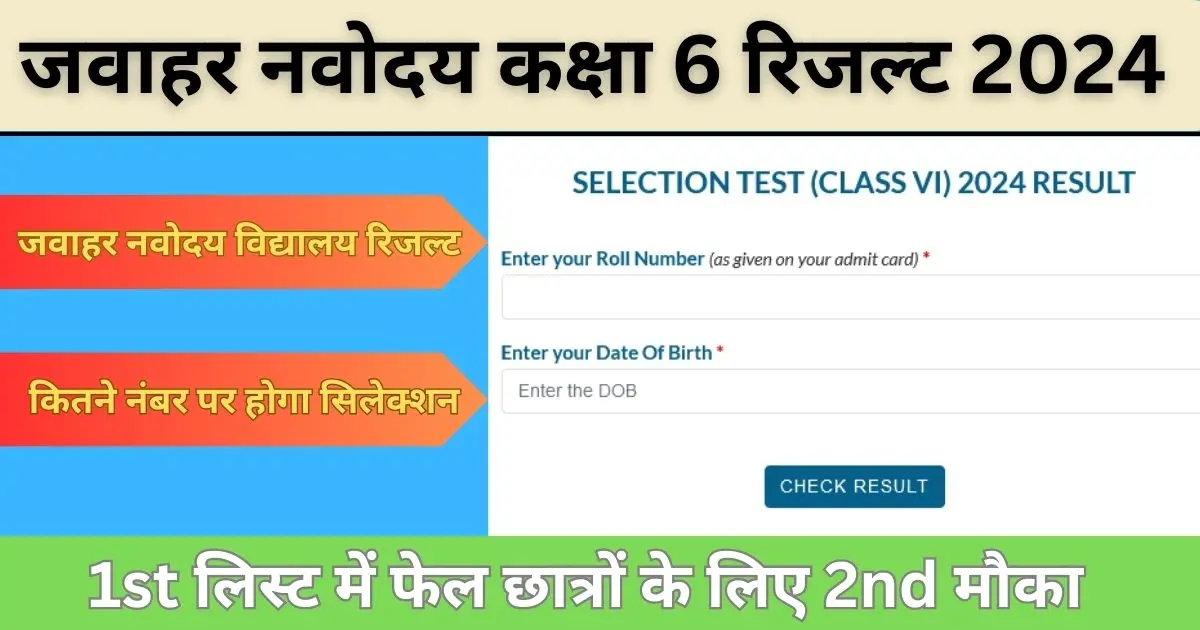 JNV Second List 2024 Class 6th